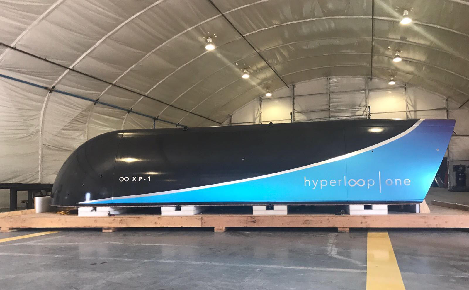 Hyperloop One XP-1 vehicle prepared for testing in Nevada.
